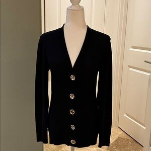 Tory Burch Navy Blue 100% Merino Wool Sweater